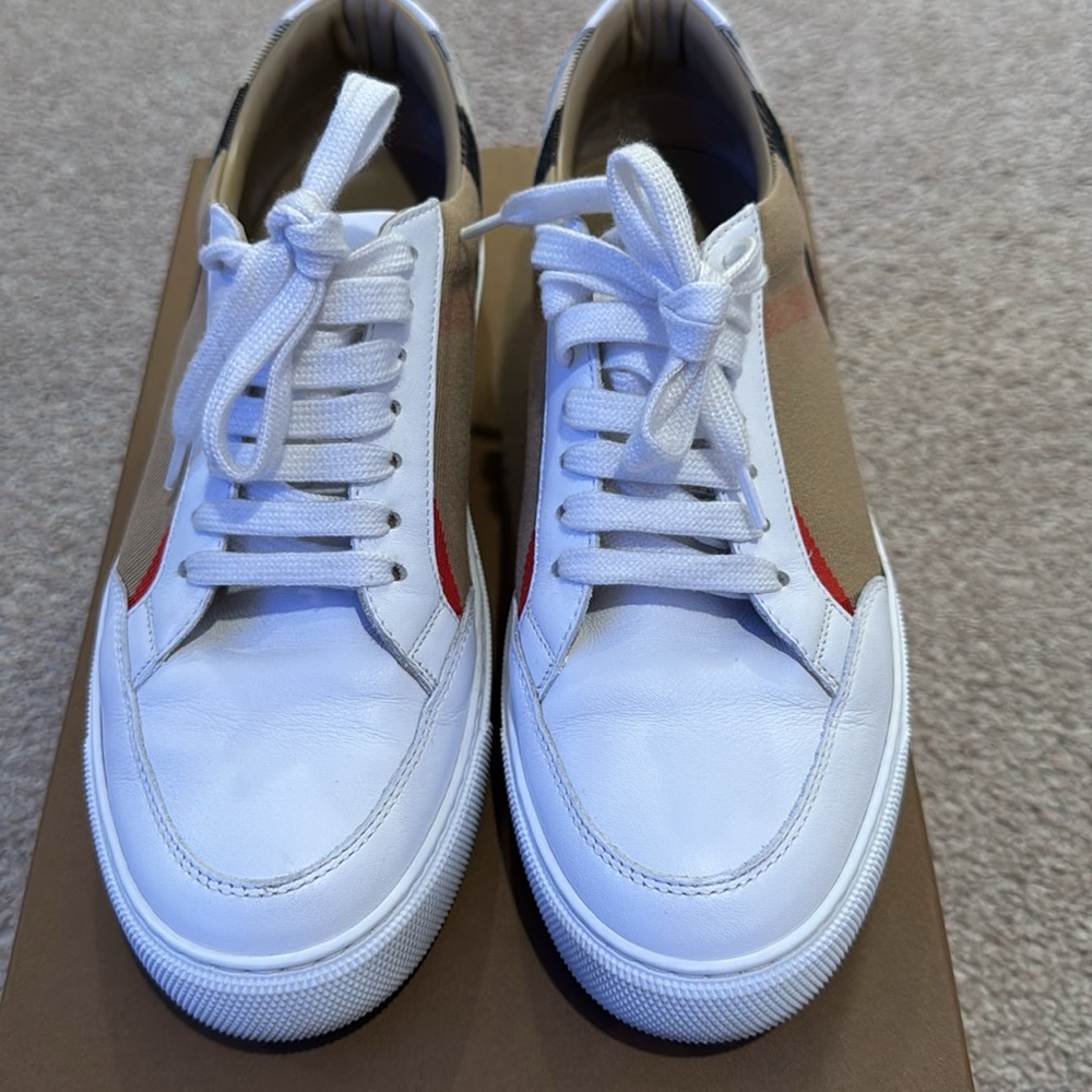 Burberry House Check and Leather Sneakers - Picture 11 of 16
